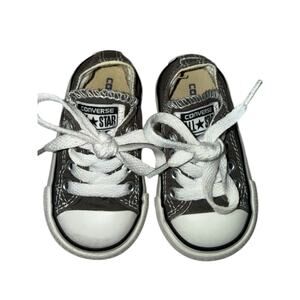 Converse Chuck Taylor Baby Sneakers Gray Canvas Lace Up Size 3